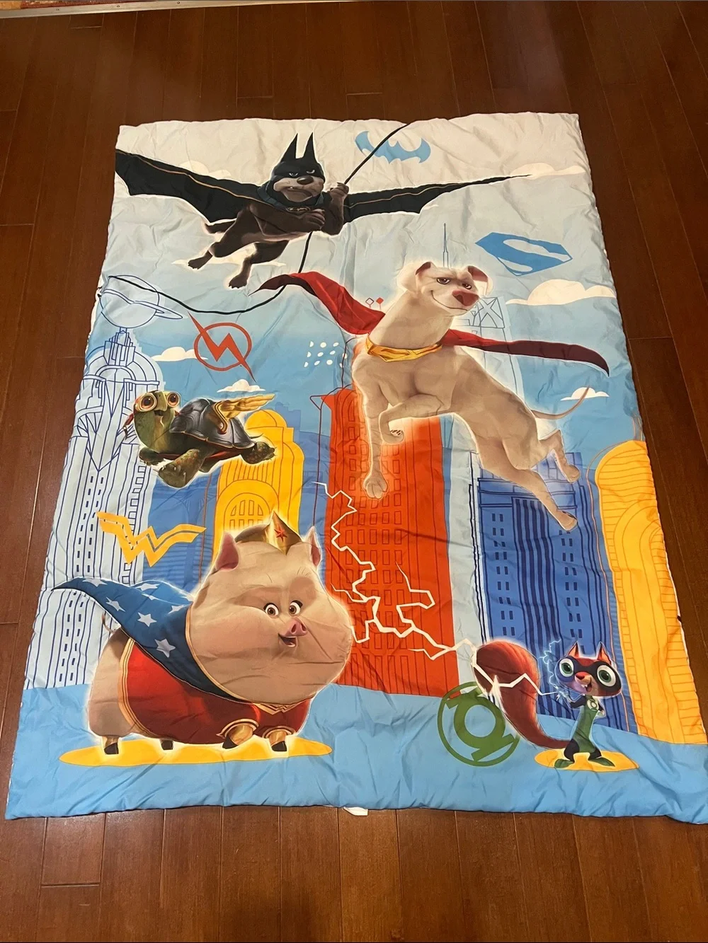 DC league of superpower Pets Kids Comforter - lightweight. Toddler bed size